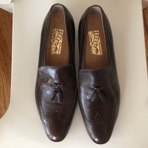 Men’s 12A Ferragamo Wingtip Tassel Loafer